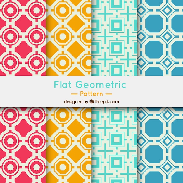 Set of flat geometric patterns