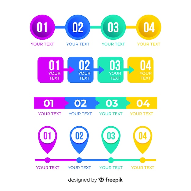 Set of flat infographic element