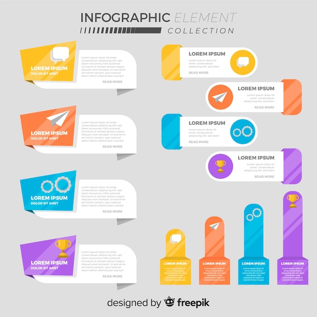 Insieme di elementi di infografica piatta