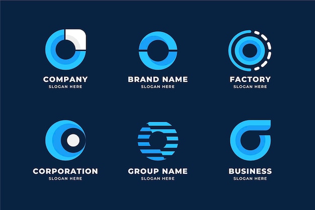 Free vector set of flat o logo templates