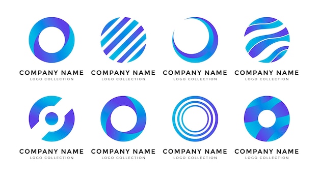 Free vector set of flat o logo templates