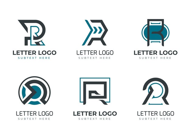 Set of flat r logo templates