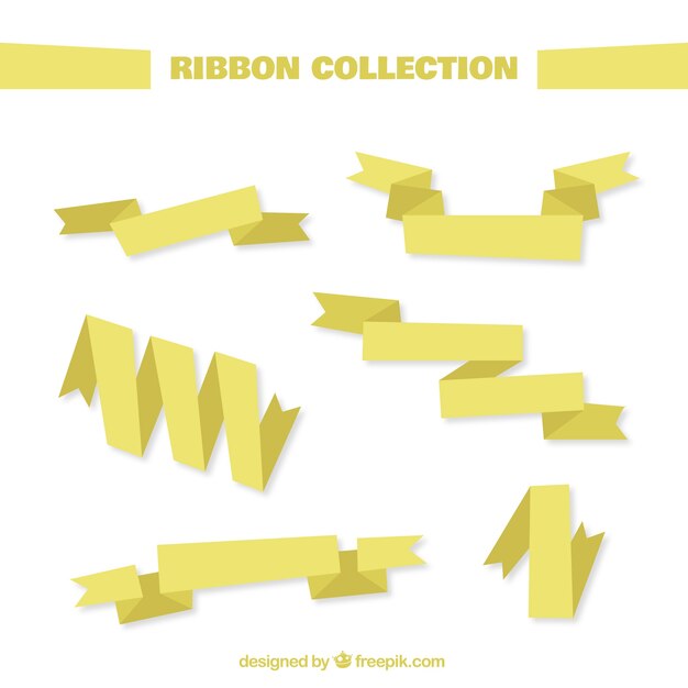 Set of flat ribbons with different designs