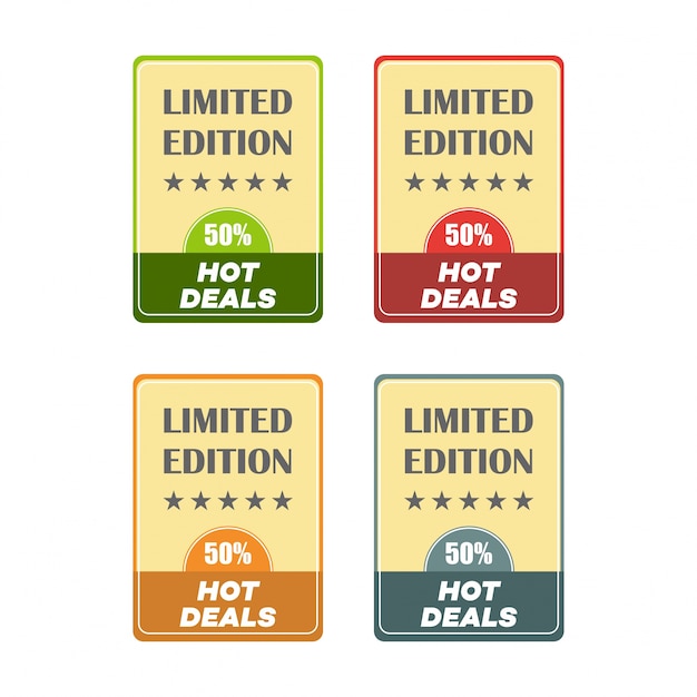 Набор плоских наклеек для продажи дизайна Векторные иллюстрации для интернет-магазинов продвижение товаров на сайте и мобильных веб-сайтов значки объявления печатный материал