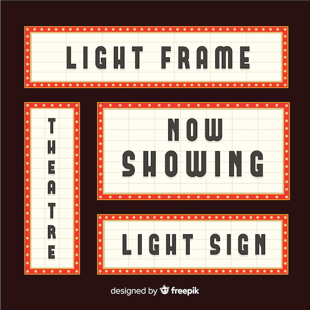 Free vector set of flat theater sign