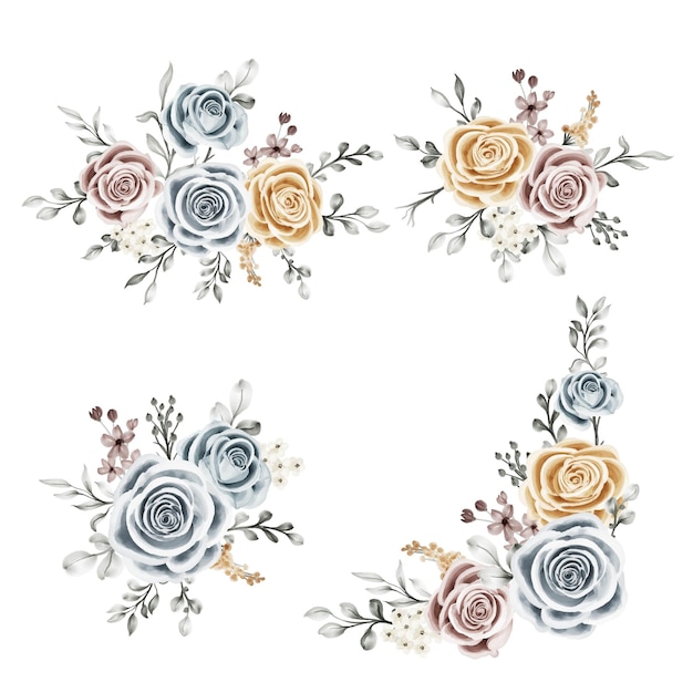 Set of Floral Arrangement – Free Vector Download for Vector Templates