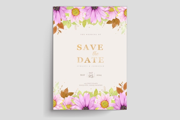 Free vector a set of floral brochures for the wedding of the week