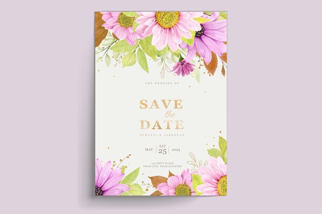 Free vector a set of floral brochures for the wedding of the week