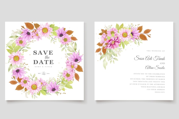 Free vector a set of floral brochures for the wedding of the week