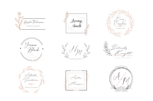 Free vector set of floral elegant logos