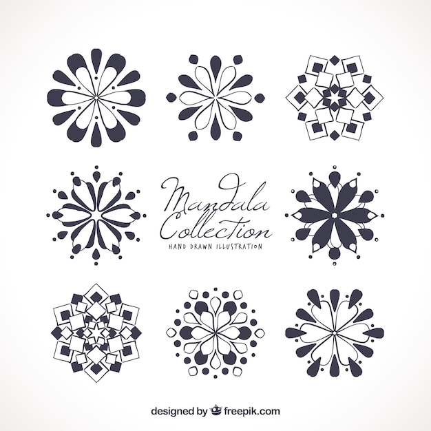 Set of floral mandalas