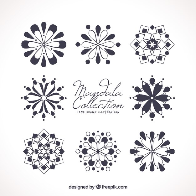 Set of floral mandalas