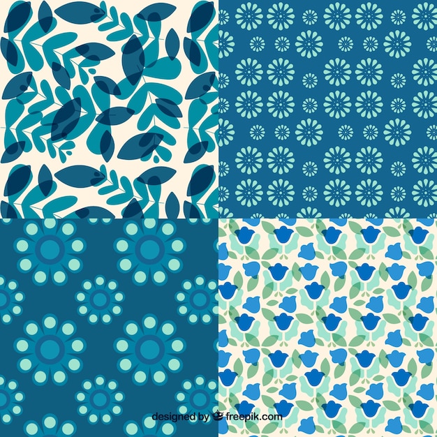 Set of floral patterns