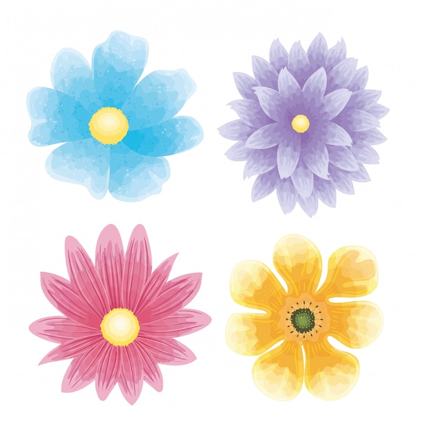 Free vector set of flowers