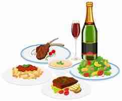 Free vector set of food and beverage