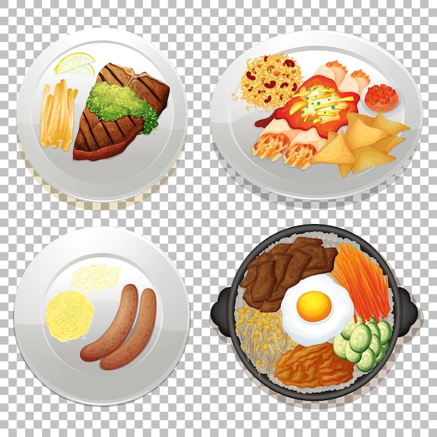 Free vector set of food on transparent background