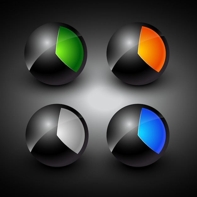 Set of four abstract round icons