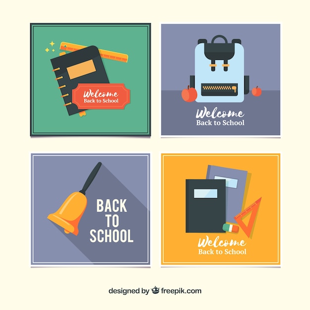 Set of four back to school cards