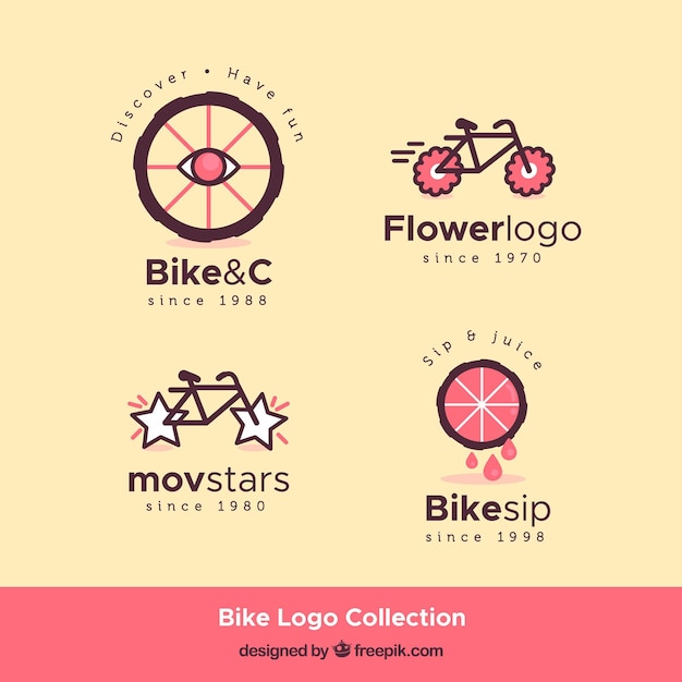 Set of four bicycle logos