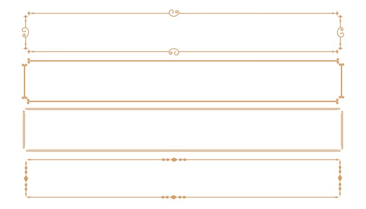 Free Vector set of four classic decorative rectangular frames