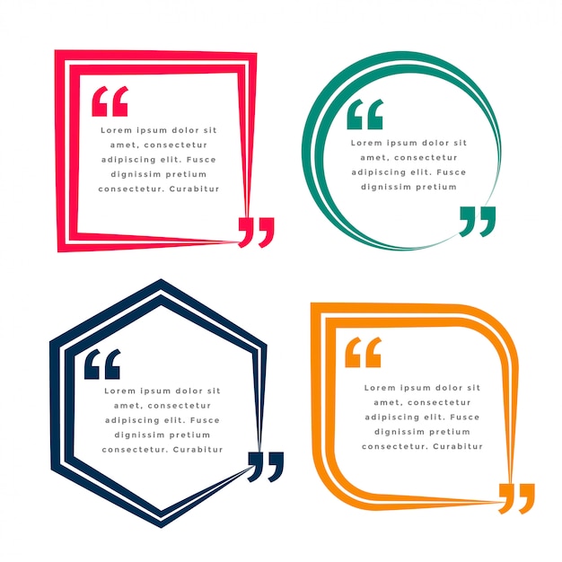 Set of four geometric quotes template