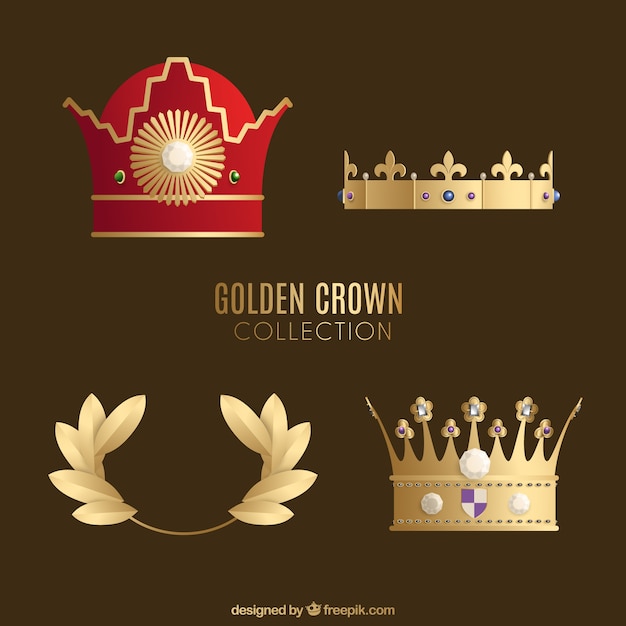 Набор из четырех золотых коронок