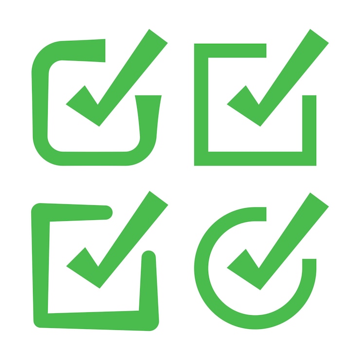 Free Vector set of four green check marks