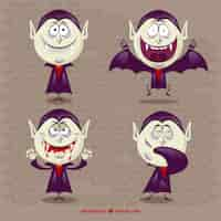 Free vector set of four nice vampires