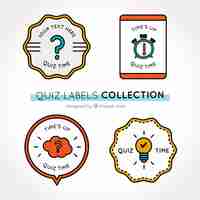 Free vector set of four quiz labels with geometric shapes