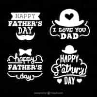 Free vector set of four stickers for father's day