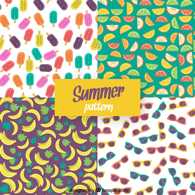 Set of four summer patterns