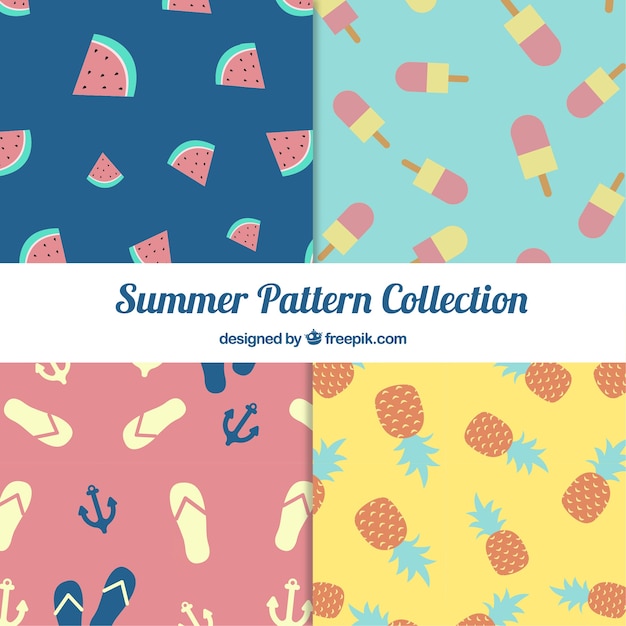 Set of four summer patterns