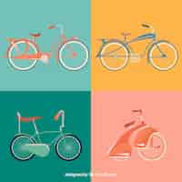 Free vector set of four vintage bikes