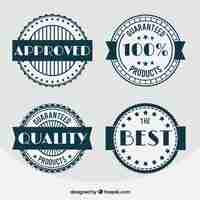 Free vector set of four vintage quality badges