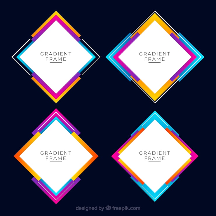 मुफ़्त वेक्टर set of frames in gradient colors
