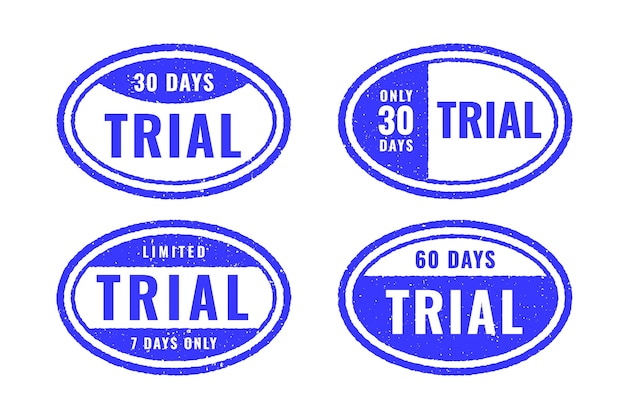 Free vector set of free trial stamps