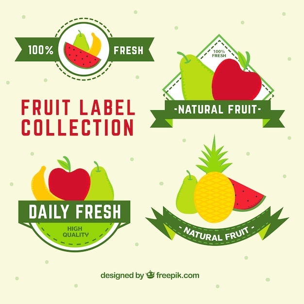 Free vector set of fruit labels