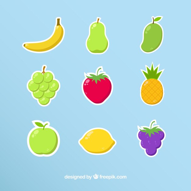 Set of fruit stickers