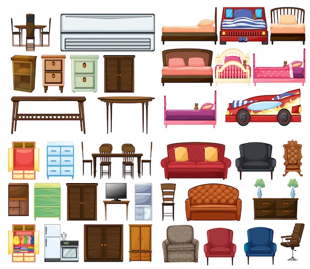 Set of funiture objects