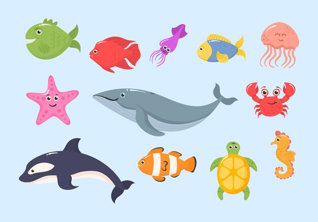 Free Vector Sea Animals Collection