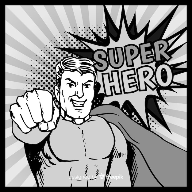 Free vector set of funny superheroes