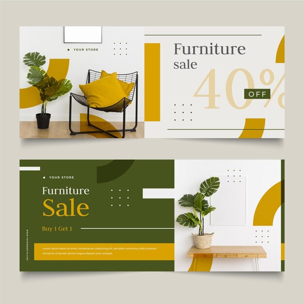 Set of furniture sales banners