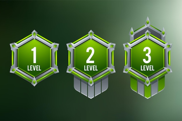 Set of game rating icons with medals