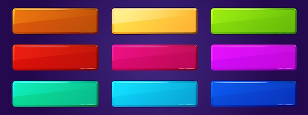 Set of game ui app buttons icons boards plaques