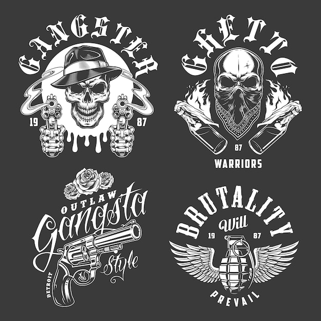 Free vector set of gangster emblems