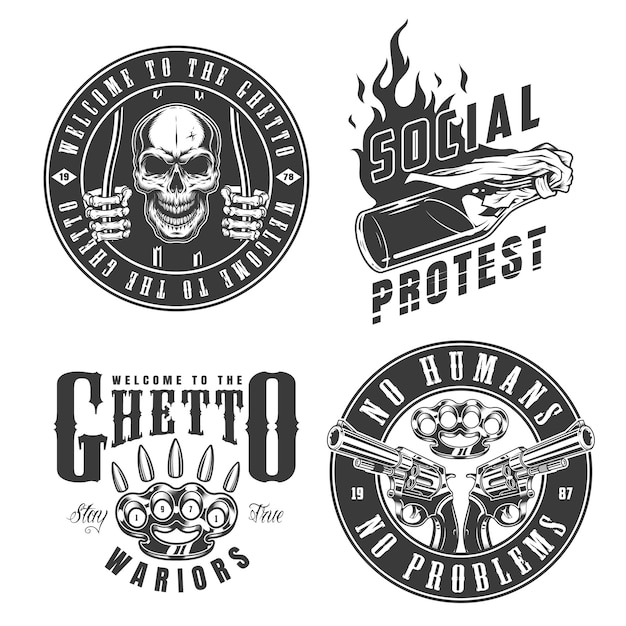 Free vector set of gangster emblems