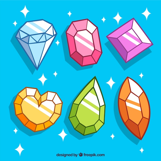 Free vector set of gems