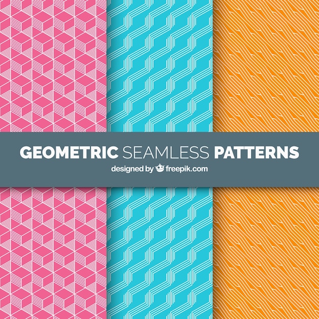 Free vector set of geometric decorative patterns