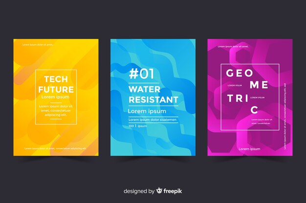 Set of geometric design covers