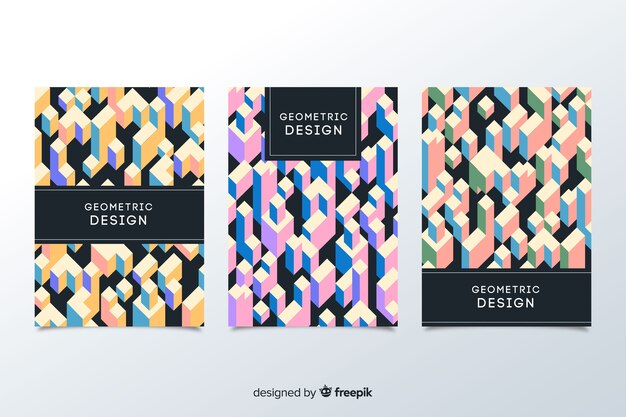 Set di copertine di design geometrico